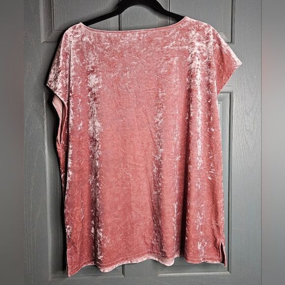 Vince Camuto velour loose fit top, pink rose, size XL - Picture 2 of 5